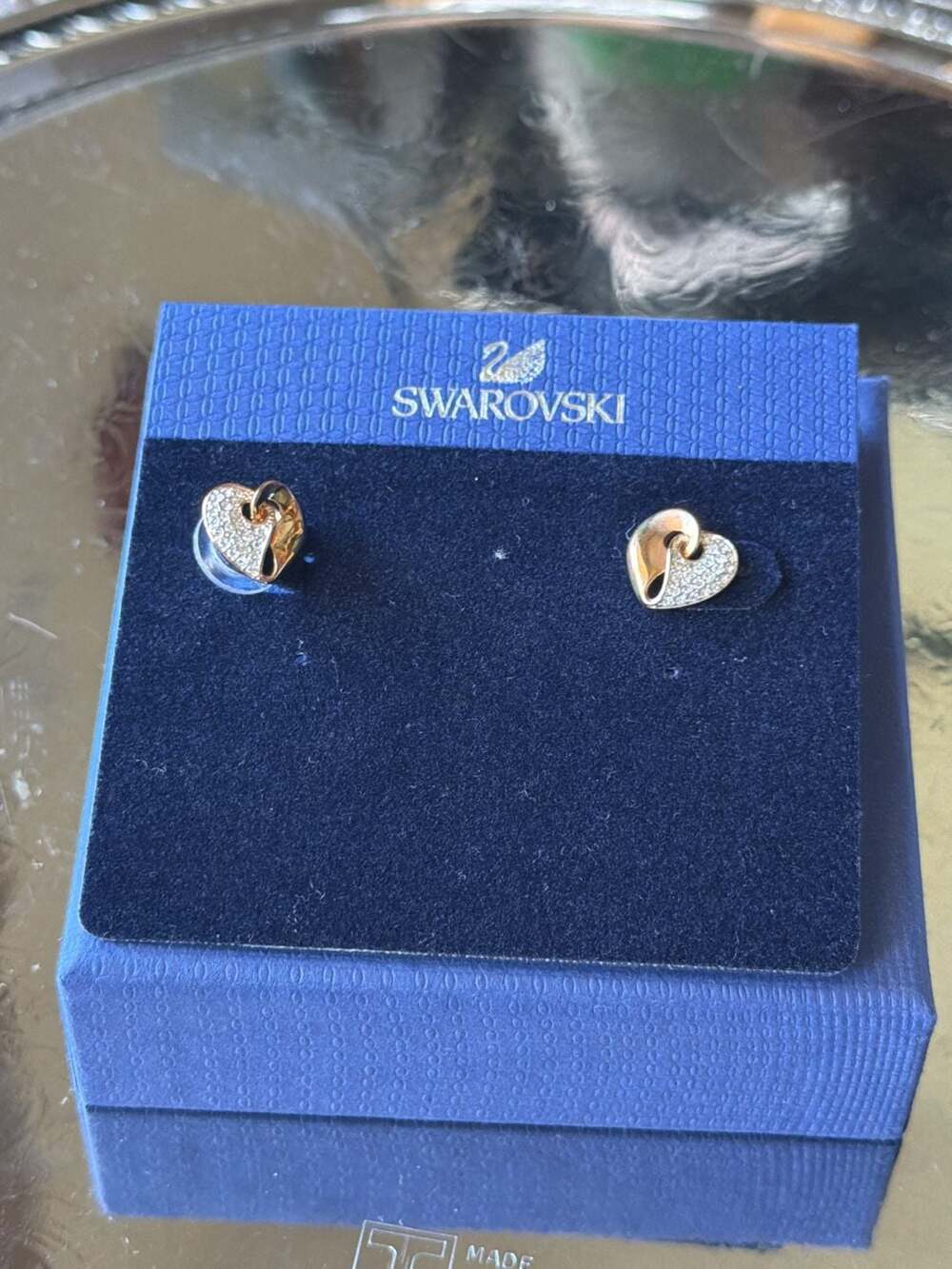 Swarovski Intertwined Heart Crystal Stud Earrings
